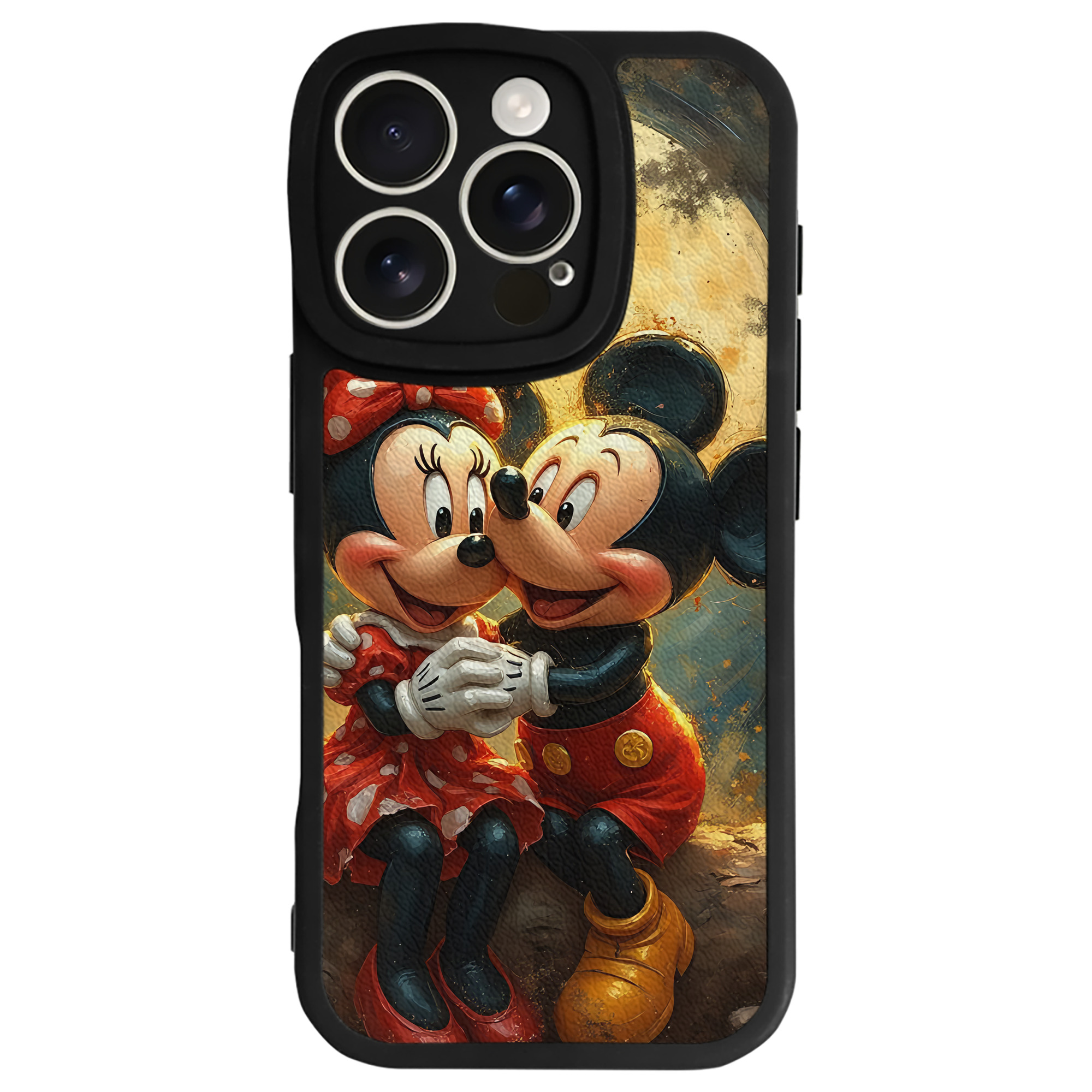 （画像用） ミッキーマウス Mickey Mouse 【iPhone 16シリーズ対応】シリコンスマホケース（レザー調） 材質：シリコン